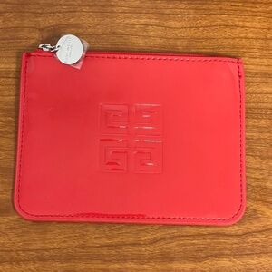 Givenchy Parfums Red Patent Faux Leather Anagram Zipper Pouch - NWOT